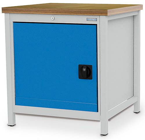 Bedrunka+Hirth Kastenwerkbank Serie 810 R24-24, Buche-Multiplexplatte 810x750x40 mm, 1x Tür 600 mm + 1x Fachboden, BxTxH 810x750x859 mm, 03.075.01V9