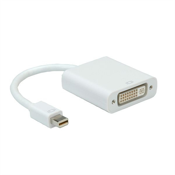ROLINE Mini DisplayPort-DVI Adapter, Mini DP ST - DVI BU, 12.03.3128