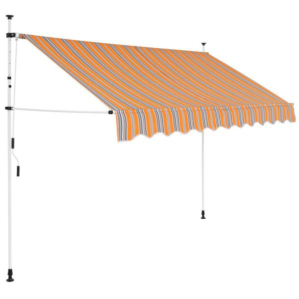 vidaXL Einziehbare Markise Handbetrieben 250 cm Gelb/Blau Gestreift, 43227