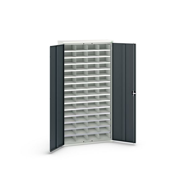 bott verso Fächerschrank, mit 60 Abteilen, BxTxH: 1050 x 350 x 2000 mm, Lichtgrau / Anthrazitgrau, 16926503.19