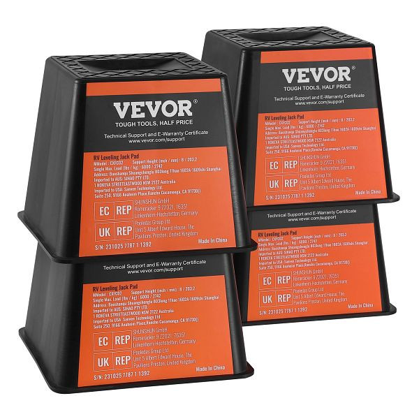 VEVOR Trailer Jack Block 6000LBS RV Reisezubehör Stabilisatorständer 4er-Pack, FXKSJT8YC000FS7GXV0