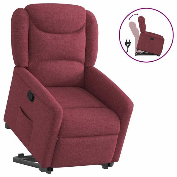 vidaXL Relaxsessel mit Aufstehhilfe Weinrot Stoff, 3303197