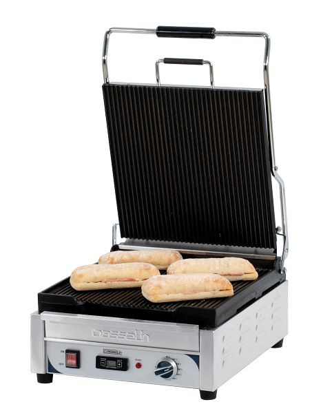 Casselin Panini-Grill XL Premium Kompakt - Gerillt / Gerillt - mit Timer, CGPRRXLPT