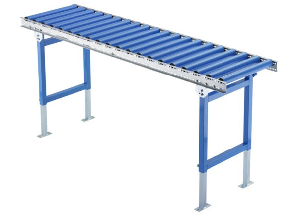 Torwegge Leichtrollenbahn mit Kunststoff-Tragrollen, Rahmen U-Profil 20/70/20 x 2 mm, Bahnlänge 1500 mm, Teilung 62,5 mm, Nutzbreite 200 mm, 0051787