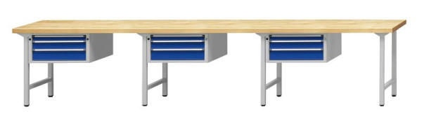 ANKE Werkbänke Kombiwerkbank, Modell 542 V, 4050 x 700 x 890 mm, RAL 7035/5010, BMP 40 mm, 411.617