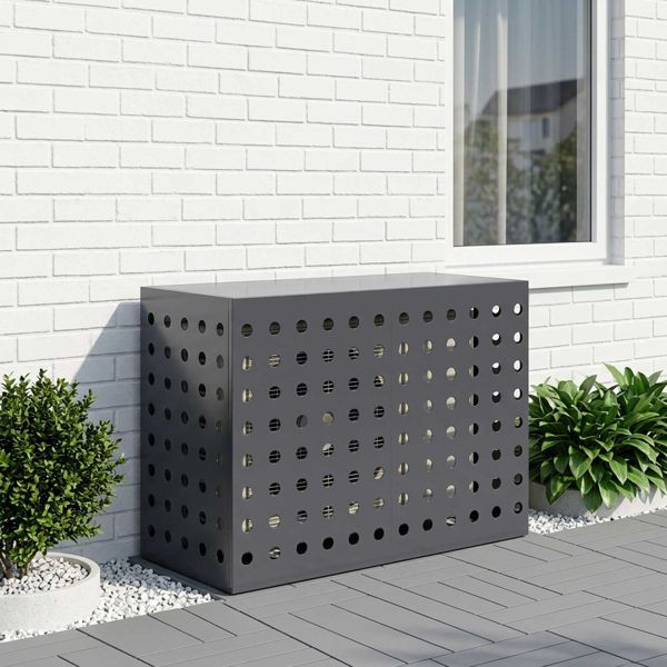 vidaXL Klimaanlagenabdeckung Anthrazit 90 x 40 x 60 cm Stahl, 8014124