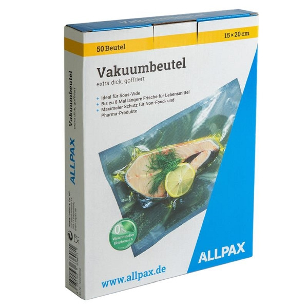 ALLPAX Vakuumbeutel kochfest, 15 x 20 cm, 150 µm, 10007895