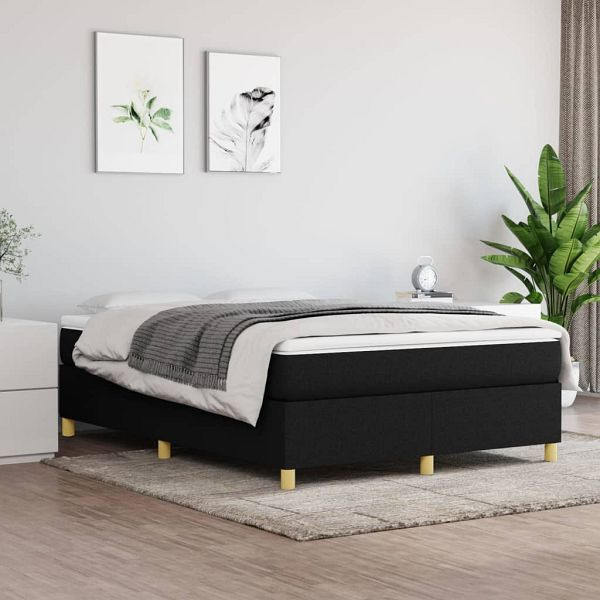 vidaXL Bettgestell Schwarz 140x200 cm Stoff, 3120963, 8720287236245
