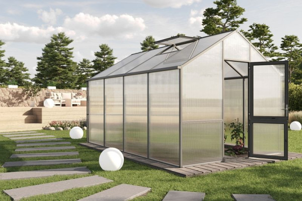 KGT Gewächshaus Modell Dahlie IV, anthrazit-grau, 24400003