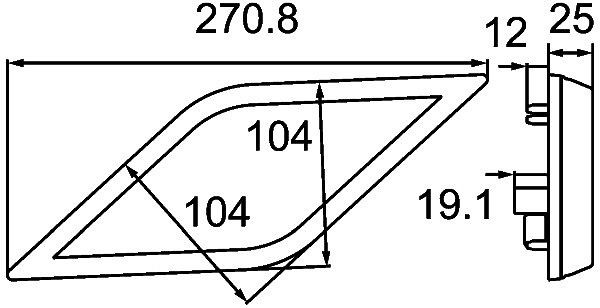 HELLA LED-Rückfahrscheinwerfer, Shapeline Style, 24/12V, geschraubt, für senkrechte Befestigung, Stecker: AMP, 3-polig, links, 2ZR 013 345-131