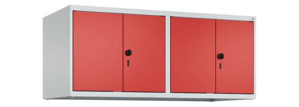 C+P Schrankaufsatz Classic PLUS, C Aufsatzschrank Classic PLUS, 4 Abteile, 500x1200x500mm, 7035/3020, Drehriegel, 080092-40 S10002
