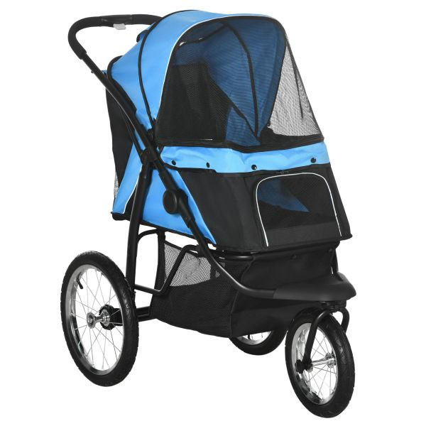 PawHut Hundebuggy mit Reflektoren, Faltbarer Katzenbuggy für Kleine Mittle Hunde, D00-164V00BU