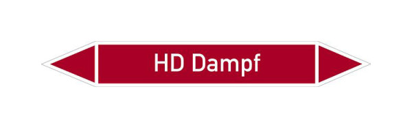 Schilder Klar Rohrleitungskennzeichen HD Dampf, 187x26 mm Folie selbstklebend, 101495/61