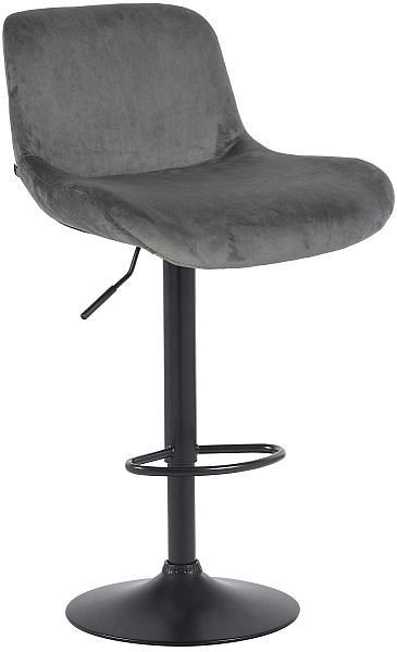 CLP Barhocker Solon Schwarz Samt, dunkelgrau, 326102
