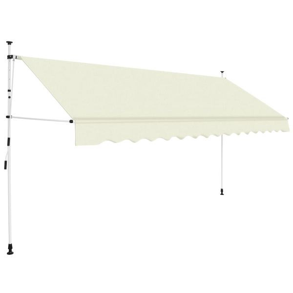 vidaXL Einziehbare Markise Handbetrieben 350 cm Cremeweiß, 143697