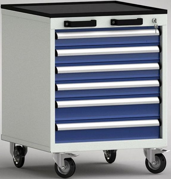 KLW Profi-Werkzeugwagen - 572 x 655 x 750 mm B x T x H mit 4-seitigem Abrollrand, 75EA/75EA/75EA/75EA/100EA/100EA, FEA0600-06EPV-001
