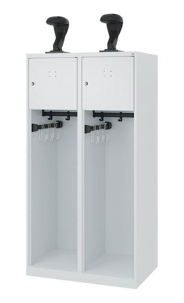 C+P Feuerwehrspind Evolo, Modell YOUNGSTER, 2 Abteile, H1530xB800xT500 mm, Lichtgrau, 0490015-22 S10003