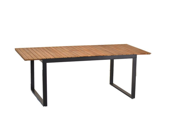 Merxx Naxos Ausziehtisch, graphit, 150 (200) x 90 cm, Tischplatte aus Akazienholz, Aluminium und FSC Akazienholz, 22004-217