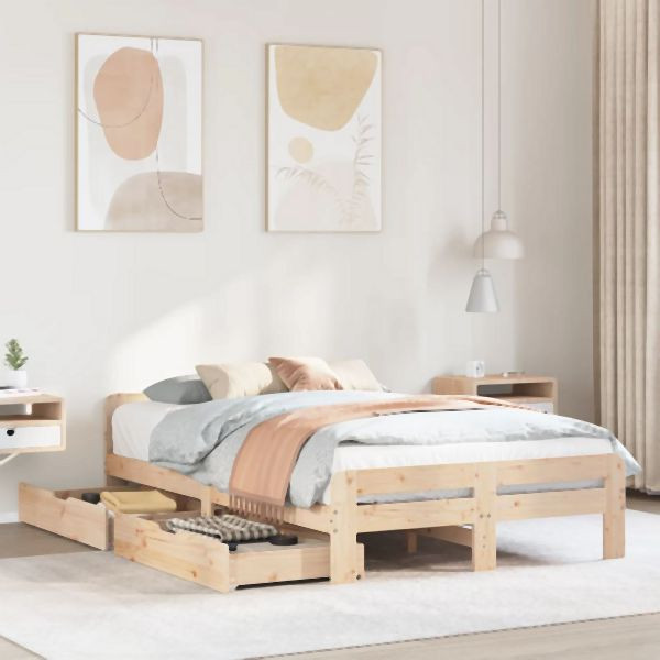 vidaXL Massivholzbett ohne Matratze 120x190 cm Kiefernholz, 3309056