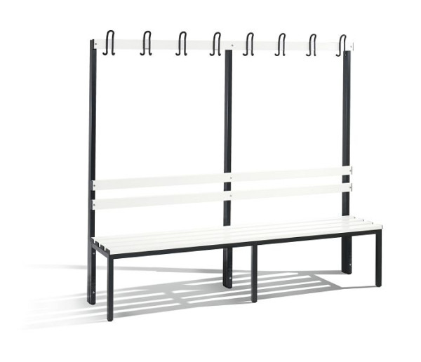 C+P Garderobenbank 1-seitig, H1650xB1960xT400 mm, Reinweiß, 8052-100 S10033