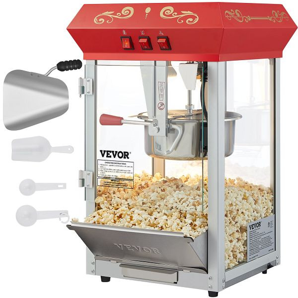 VEVOR Popcornmaschine Maker Popcornautomat, 850W Popcorn 8oz, TSBMHJ8OZ850WJWNRV2