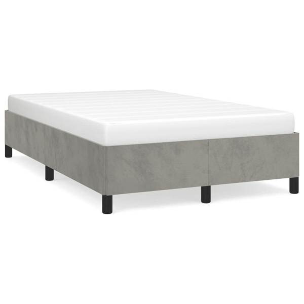 vidaXL Bettgestell Hellgrau 120x190 cm Samt, Polyester, 3269651