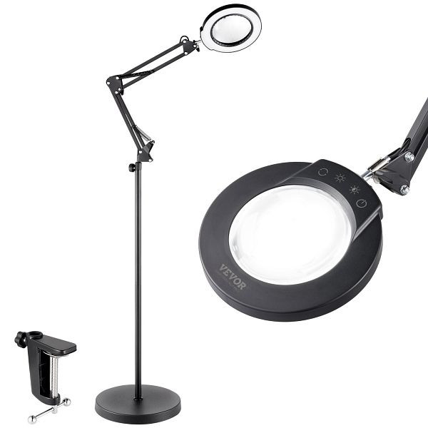 VEVOR LED Lupe Leselupe Bodenlupe, Beleuchtung 5x Vergrößerung 12W, YGFDD12WZX21ZFNAXV9
