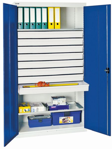 stumpf Werkzeug- und Materialschrank Serie 2000, 7035/5010, 8 Großraumschubladen, 2008174