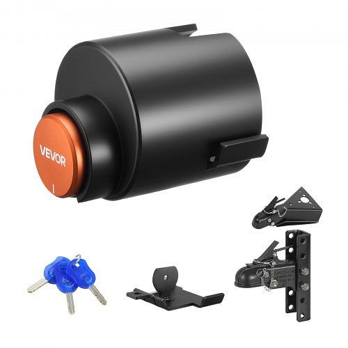 VEVOR Anhängerschloss für 58,7 mm Kugelkupplungen, inkl. 3 Schlüssel, korrosionsbeständig, Diebstahlschutz, QTSTCTTSZZQXHKILC001V0
