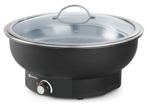 Hendi Chafing Dish Tesino, elektrisch, mit Glasdeckel, rund, 6,8 L, 500 W, 204832