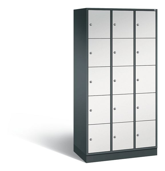 C+P Schließfachschrank Intro, 15 Fächer, H1950xB920xT490 mm, Anthrazit/Grau, 8570-301 S10258