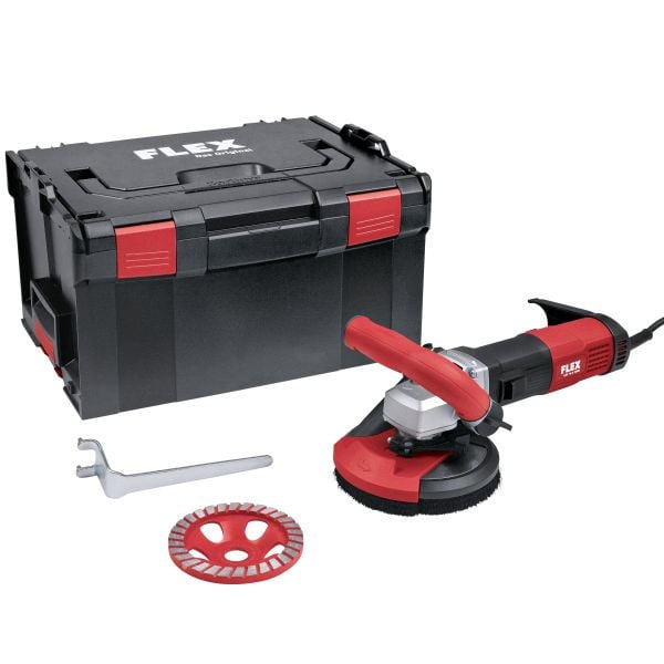 FLEX Sanierungsschleifer mit variabler Drehzahl für randnahes, staubfreies Schleifen, 125 mm LDE 16-8 125 R, Kit Turbo-Jet II, 504963