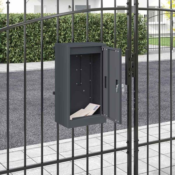 vidaXL Briefkasten Anthrazit 30 x 23 x 55 cm Stahl, 874949
