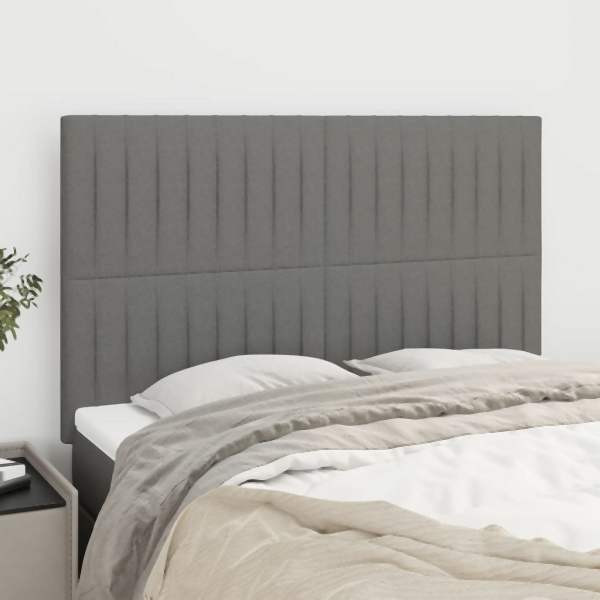 vidaXL Kopfteile 4 Stück Dunkelgrau 72x5x78/88 cm Stoff, 3116569