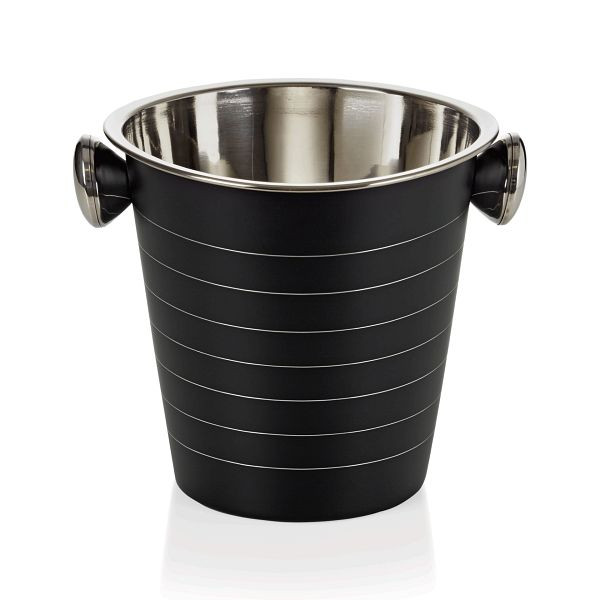 WAS Flaschenkühler mit schwarzer Pulverbeschichtung, Durchmesser 21,5 cm, Modell 2, Chromnickelstahl, 3600210