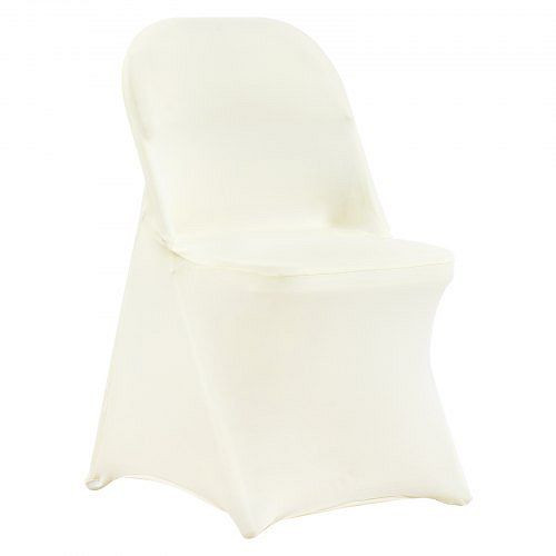 VEVOR Stuhlhussen für Klappstühle aus Elastischem Spandex, Kurzer Stuhlbezug, für Hochzeit, Urlaub, Bankett (30 Stück, Elfenbeinweiß), YTXYB30PCSDKN2AUVV0