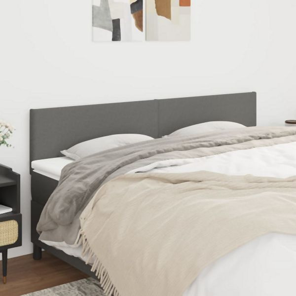 vidaXL Kopfteile 2 Stück Dunkelgrau 100x5x78/88 cm Stoff, 345845