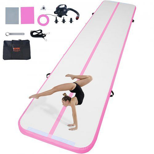 VEVOR Gymnastik-Luftmatte, mit Elektrischer Pumpe, 498 x 101 x 10 cm Pink, ZFXKKFQD16FT018COV2
