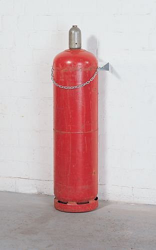 DENIOS Gasflaschen-Wandhalterung WH 320-S, Stahl, verzinkt, für 1 Flasche (Ø 320 mm), 136485
