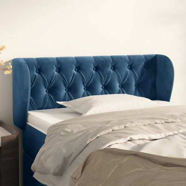vidaXL Kopfteil mit Ohren Dunkelblau 103x23x78/88 cm Samt, 3117526