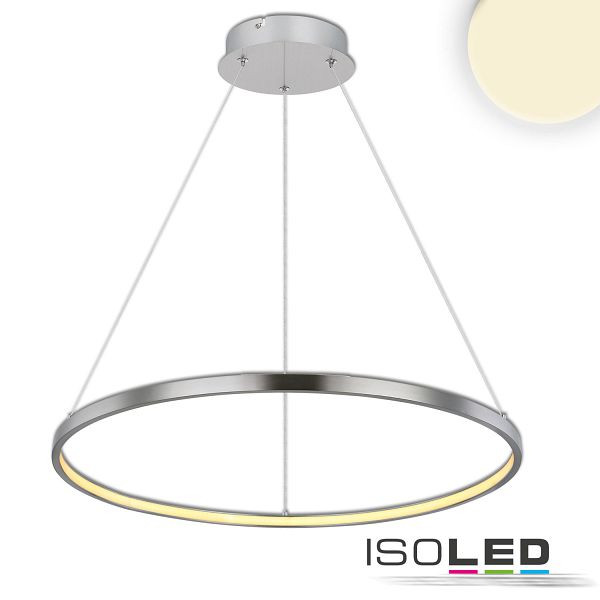 ISOLED LED Hängeleuchte Ring 29W, silber, warmweiß, 115659