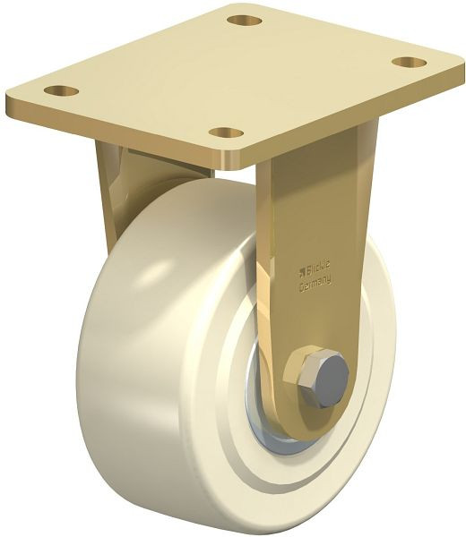 Blickle BS-GSPO 125K Stahlgeschweißte Schwerlast-Bockrolle, Gusspolyamid, Weiß, 48686