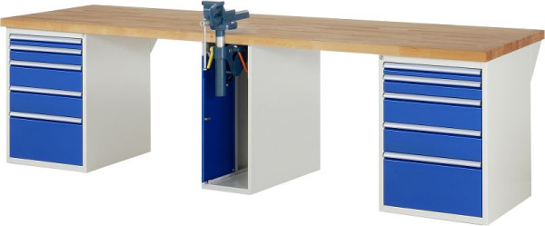 RAU Werkbank Serie 7000 - Modell 7511-0, B3000 x T900 x H890 mm, Systemunterbau B3000 x T850 x H850 mm, 03-7511A0-309B4M.11
