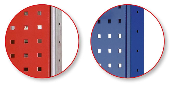 Schulte Lochplatten-Seitenblende, 90 x 1000 x 300 mm (H x T), RAL 7035 lichtgrau, 35665