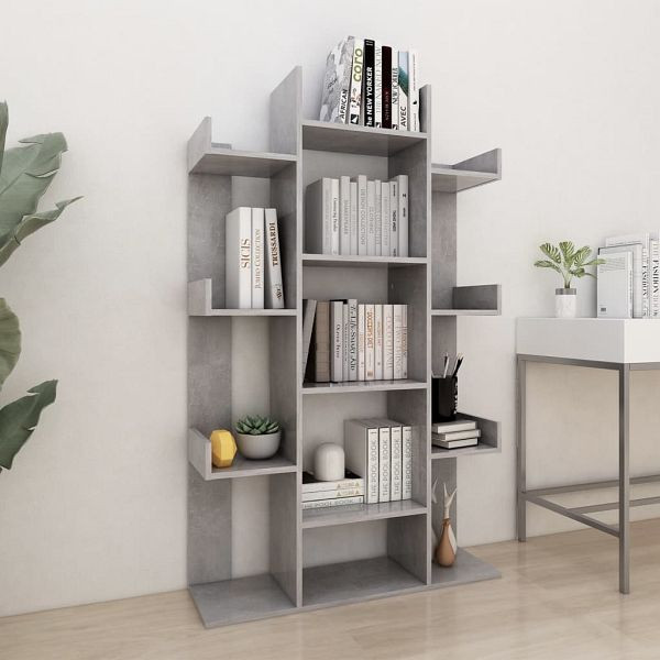 vidaXL Bücherregal Betongrau 86x25,5x140 cm Holzwerkstoff, 808904