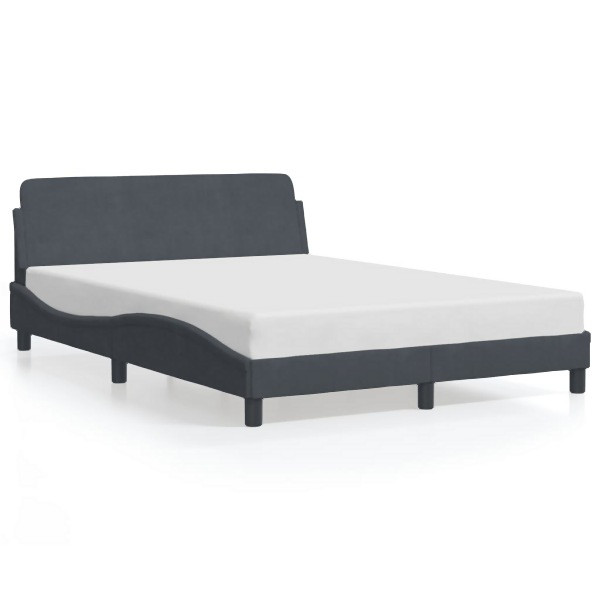 vidaXL Bettgestell mit Kopfteil Dunkelgrau 140x190 cm Samt, 373173