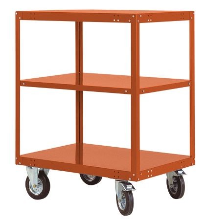 Manuflex Etagenwagen TRANSOMOBIL, mit 500 kg Tragkraft, HxBxT: 1295 x 1200 x 600 mm, rotorange, TT4043.2001