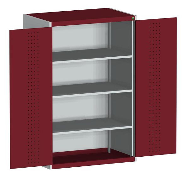 bott cubio Flügeltürschrank bestückt mit 3 Fachböden BxTxH: 1050 x 525 x 1600 mm, RAL 7035/3004, 40013086.24V