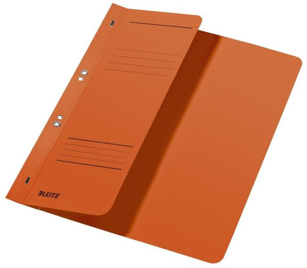 LEITZ 3740 Ösenhefter, 1/2 Vorderdeckel, A4, kfm. Heftung, Manilakarton, orange, 3740-00-45