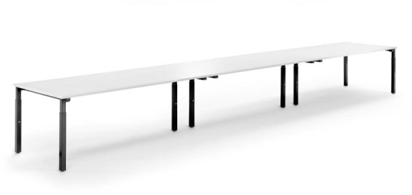 Deskin Konferenztisch System MODUL, Weiß, 6000 x 1000 x 650 mm, Gestell: Schwarz RAL 9005, 348152